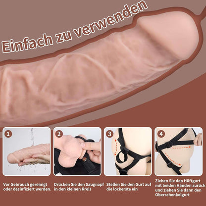 High-quality strap-on silicone sex toy, removable dildo, durable and phthalate-free.