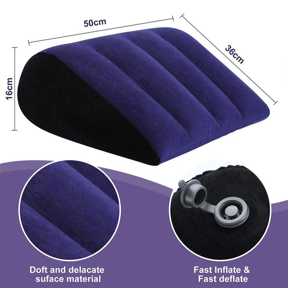 Sex Toys Position Pillow Cushion with Bondage Strap, soft surface, easy inflate, optimal for varied positions.
