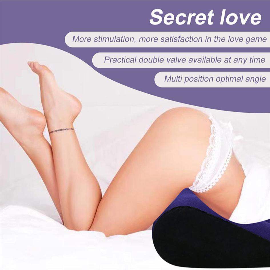 Sex toys position pillow cushion with bondage strap for multiple positions and comfort.