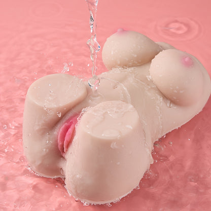 Bambola del sesso vibrante con torso realistico, aspirazione e batteria ricaricabile